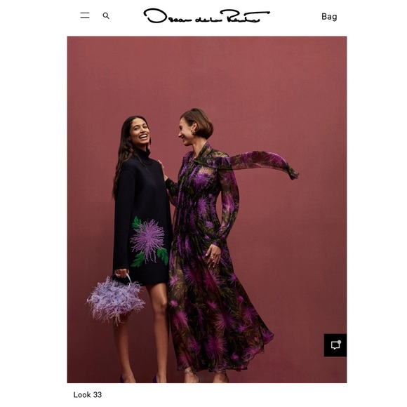 Oscar de la Renta Chrysanthemum Floral Midi Dress - Picture 12 of 12